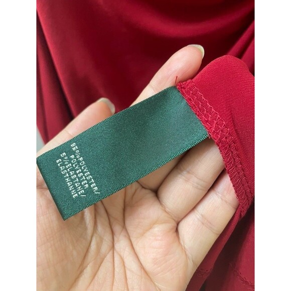 Women Lauren Ralph Lauren bateau-neck side twisted-Knot Dress red 4 office - Picture 10 of 12